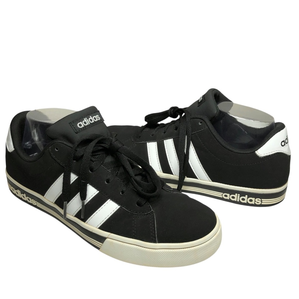 Adidas AW4575 Men's Daily Team Suede Stripes Black White‎ Classic Sneakers  8.5